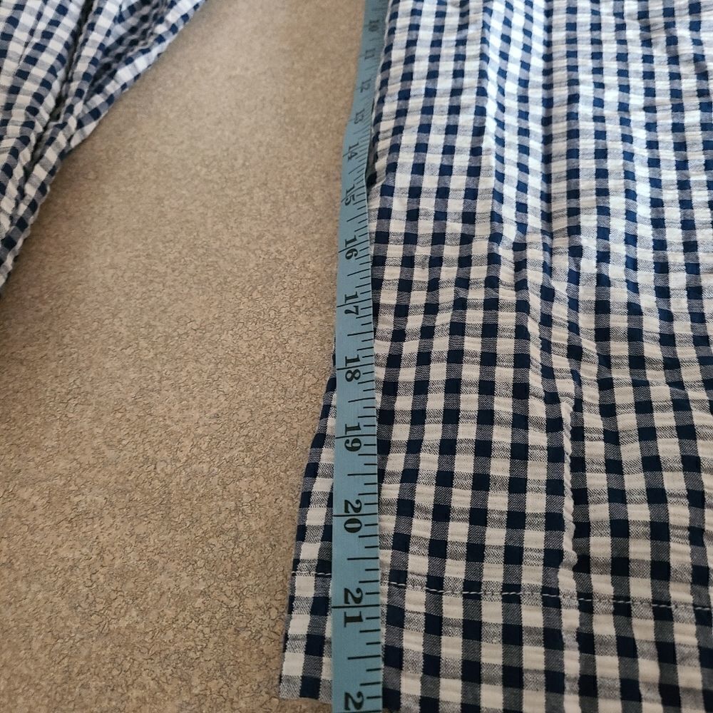 Kenar Blue & White Gingham Wide Leg Capri Jumpsuit M - Picture 9 of 11